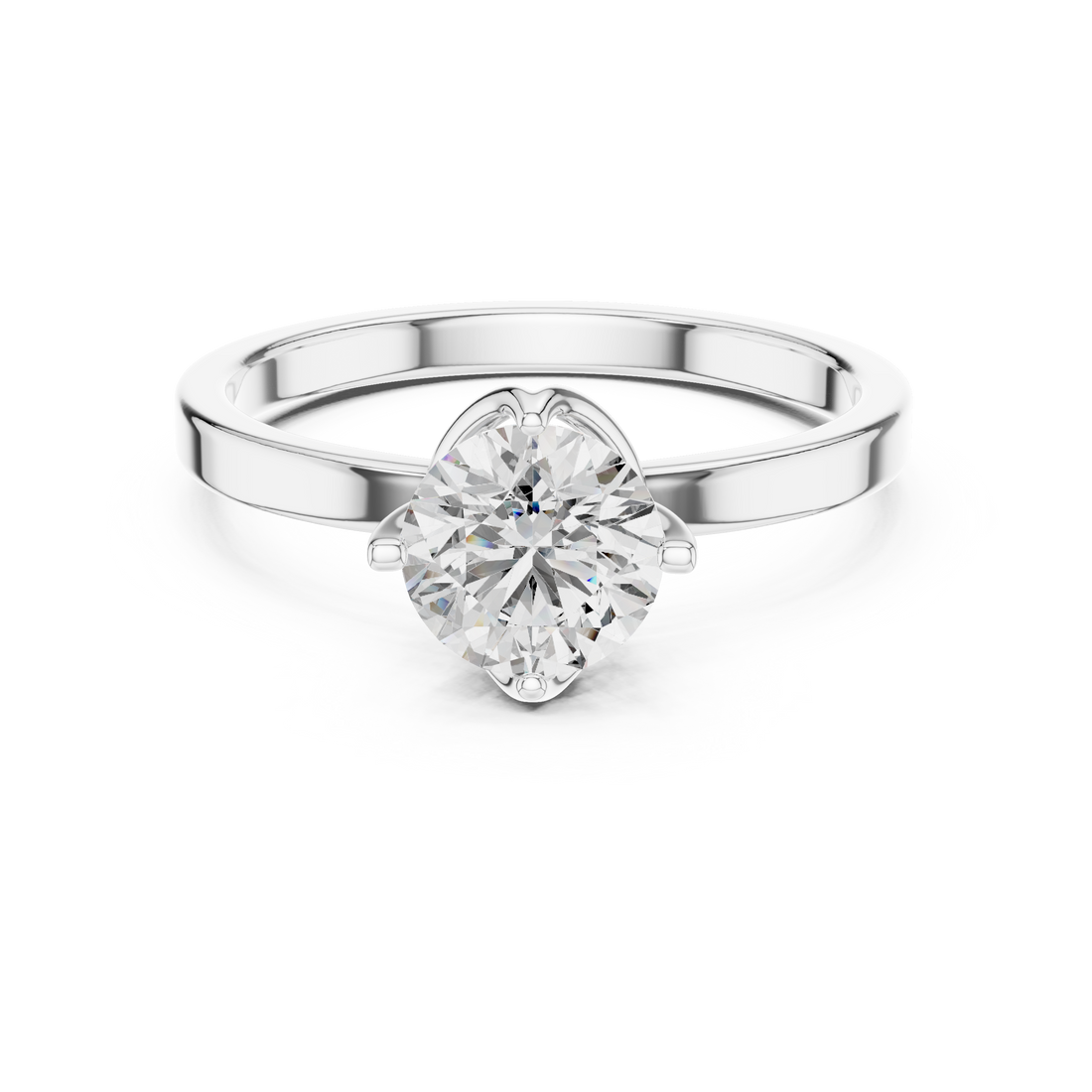 Timeless Twist 1-Ct Round Diamond Solitaire in 14-KT White Gold