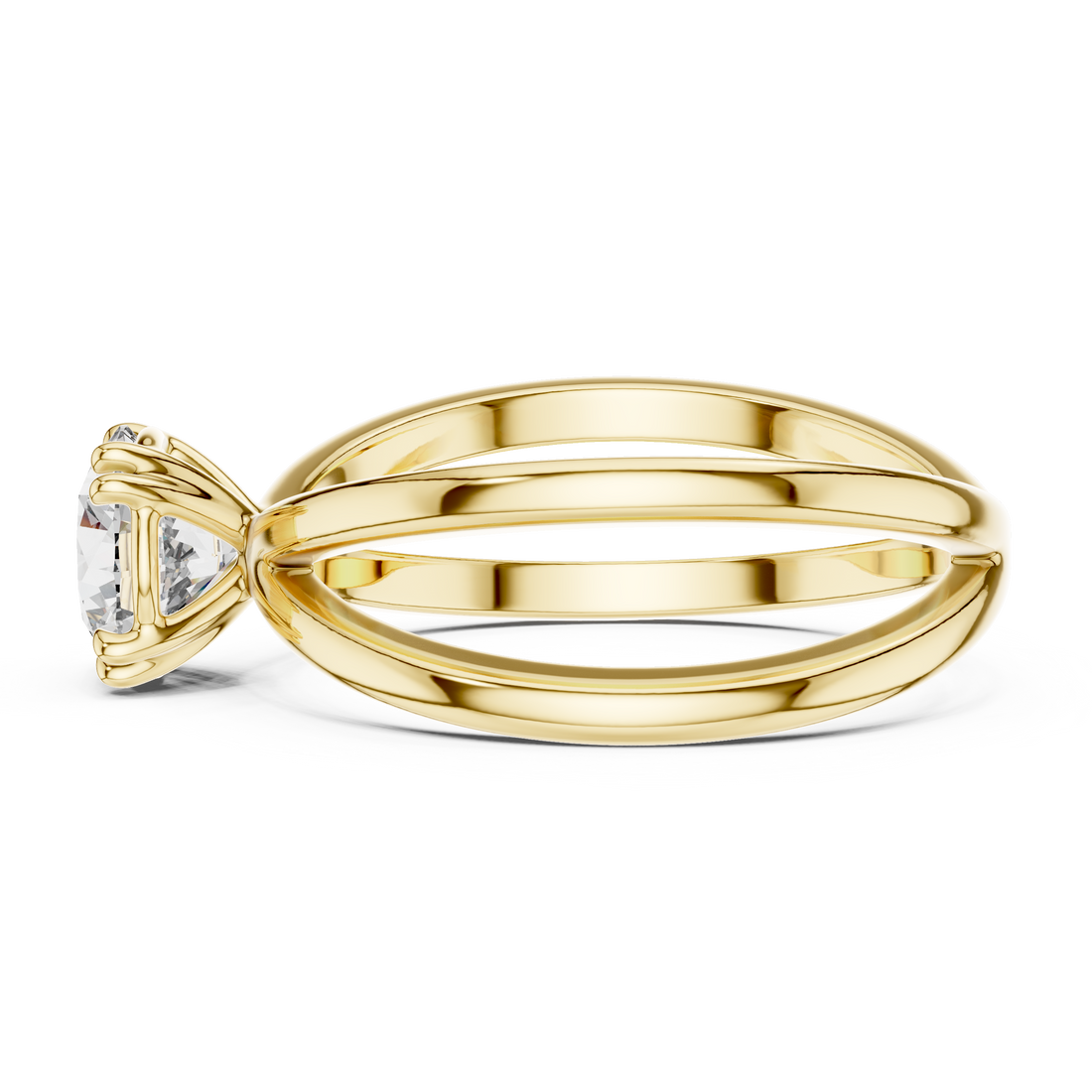 Crossover Elegance Solitaire 1-CT Round Diamond Ring in 14-KT White Gold