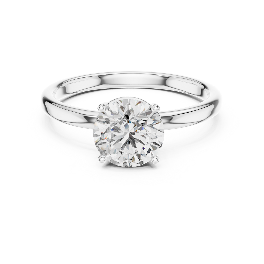 True Light Solitaire 1-Ct Round Diamond Ring in 14-KT White Gold