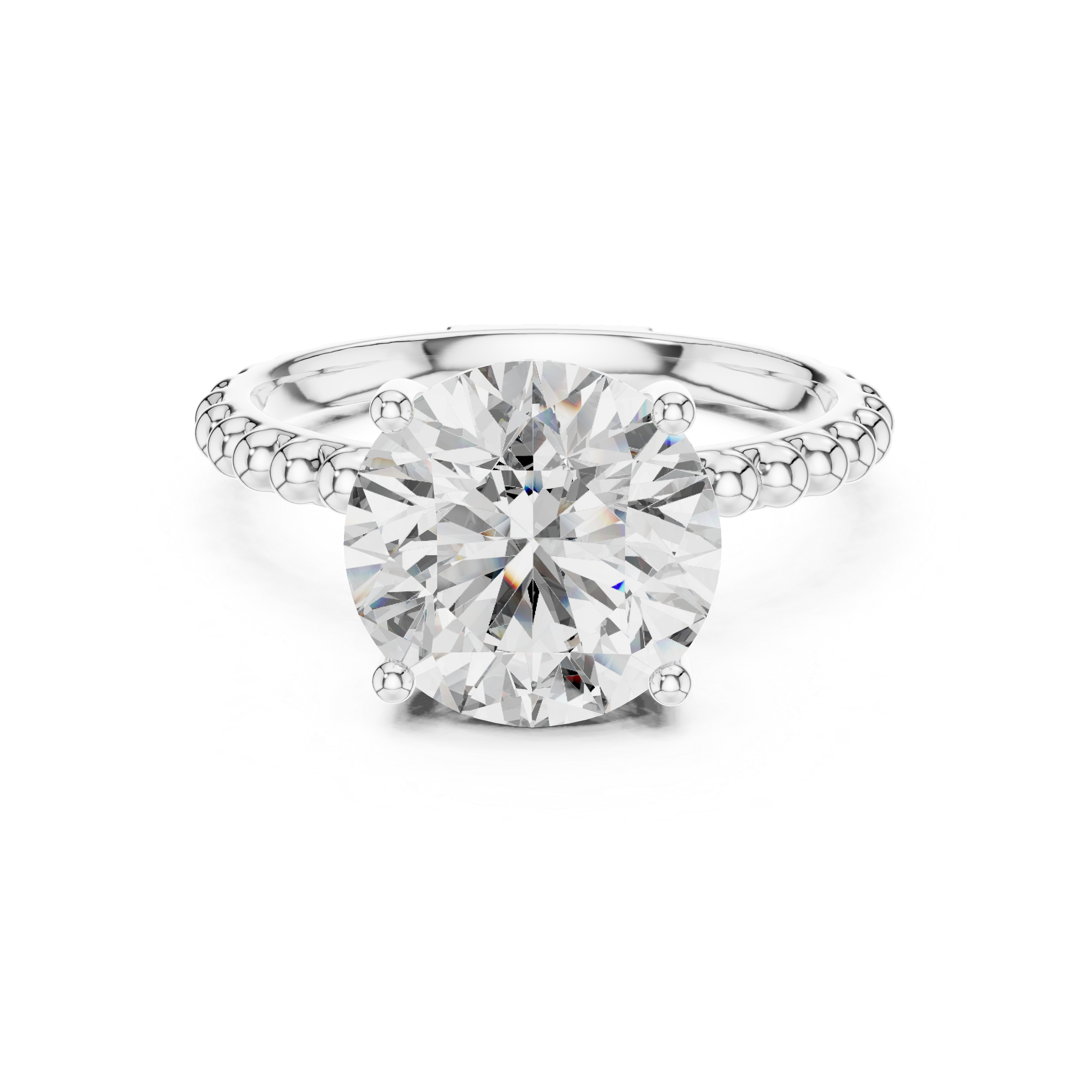 Diamond ring with a white background