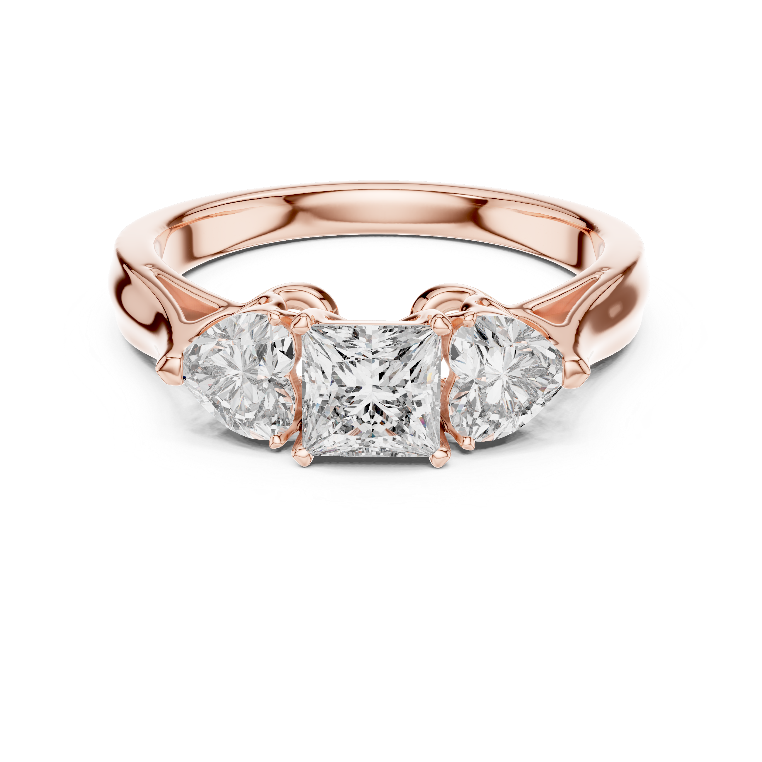 Romantic 0.25-CT Princess & 0.50-CT Heart Diamond Ring in 14-KT White Gold