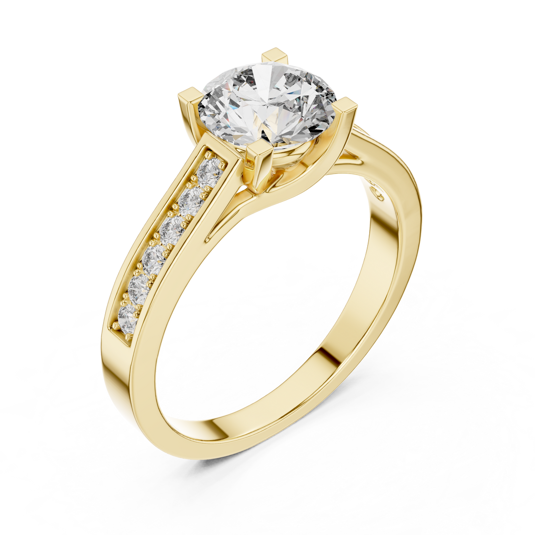 Lustrous Solitaire 1-Ct Round Diamond Ring in 14-KT White Gold