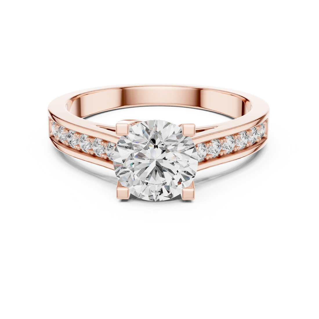 Lustrous Solitaire 1-Ct Round Diamond Ring in 14-KT White Gold