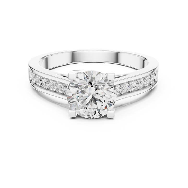 Lustrous Solitaire 1-Ct Round Diamond Ring in 14-KT White Gold