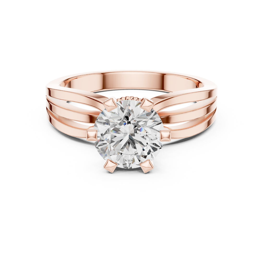 Crown Glory 1-Ct Round Diamond Ring in in 14-KT White Gold