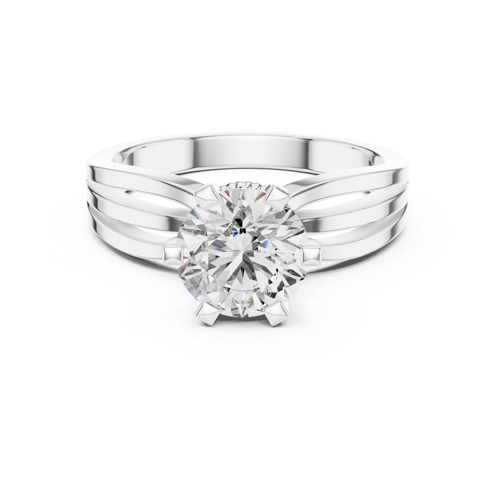 Crown Glory 1-Ct Round Diamond Ring in in 14-KT White Gold