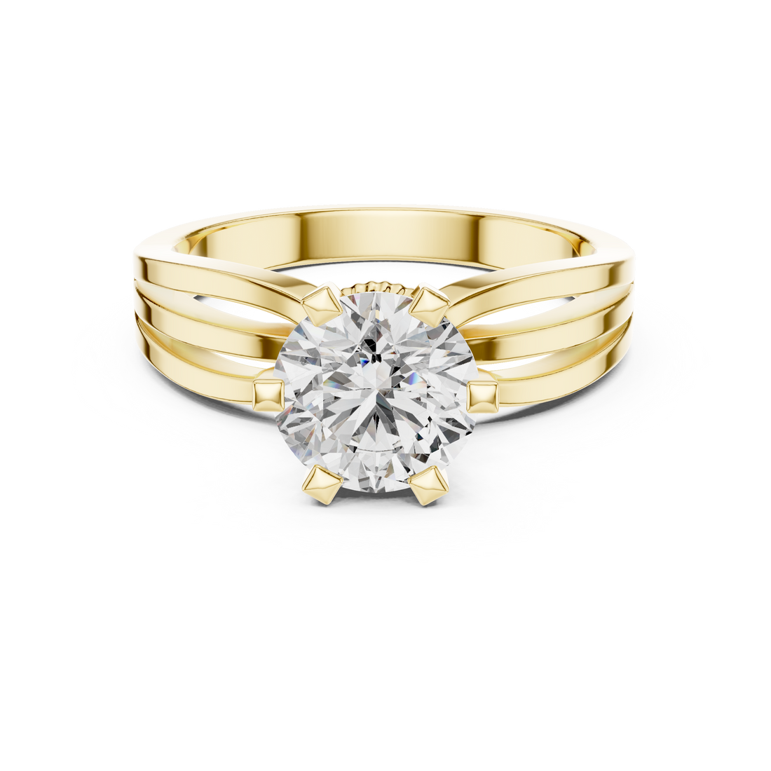 Crown Glory 1-Ct Round Diamond Ring in in 14-KT White Gold