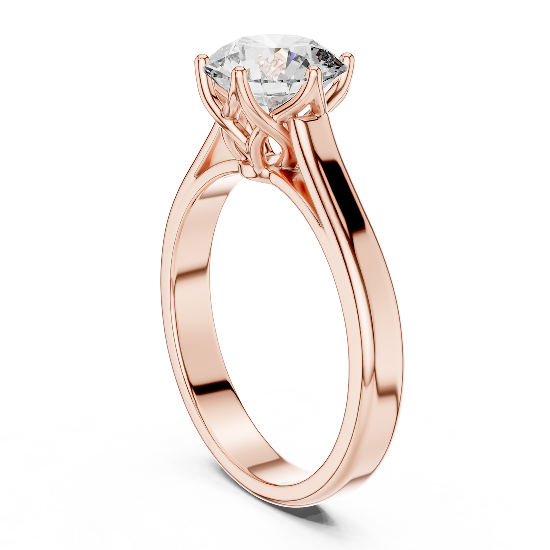 Classic Six-Prong Solitaire 1-Ct Round Diamond Ring in 14-KT White Gold