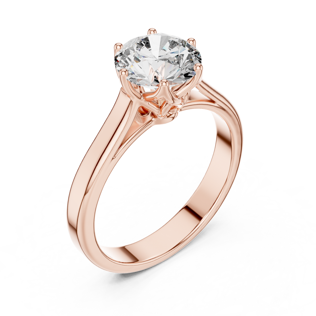 Classic Six-Prong Solitaire 1-Ct Round Diamond Ring in 14-KT White Gold
