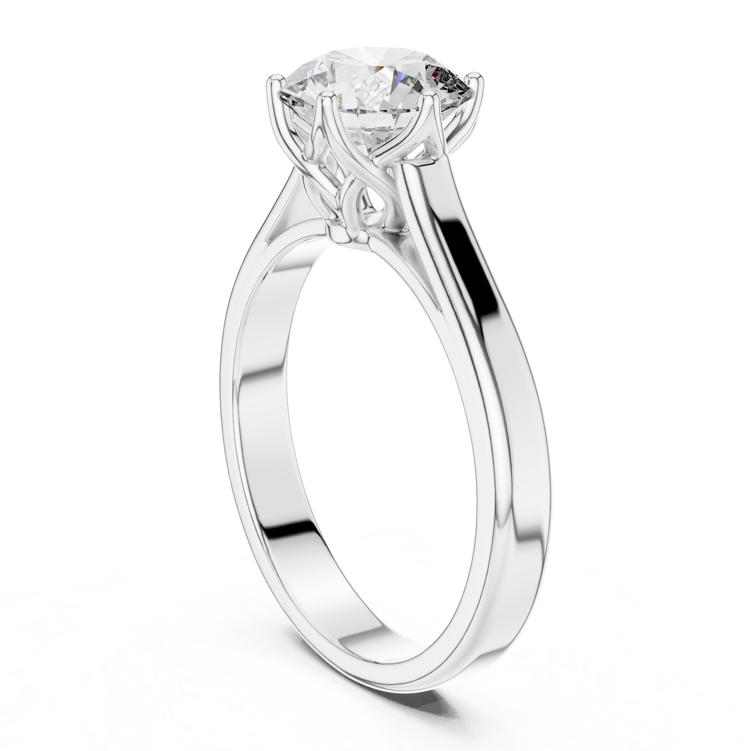 Diamond ring with a white background