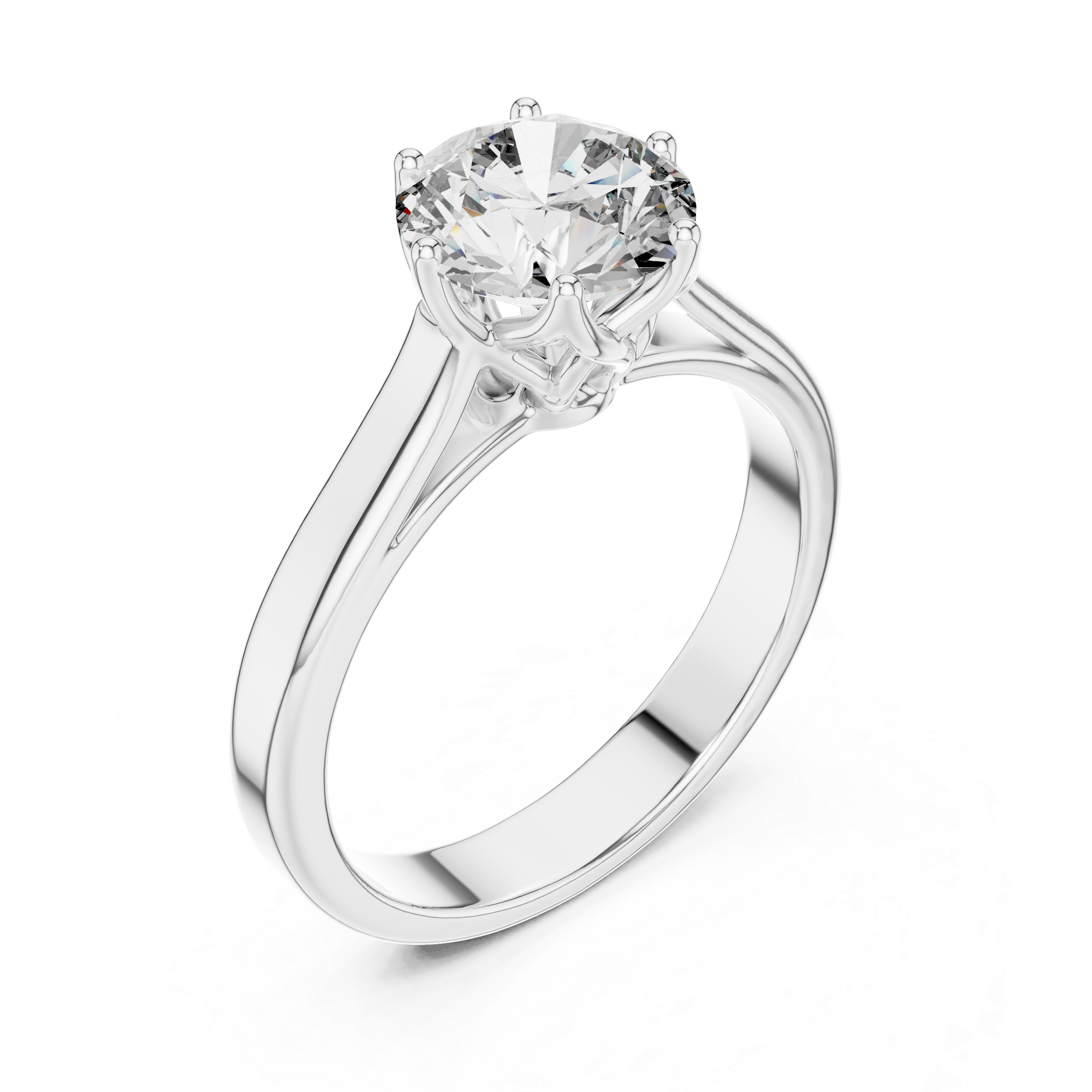 Diamond ring on a white background