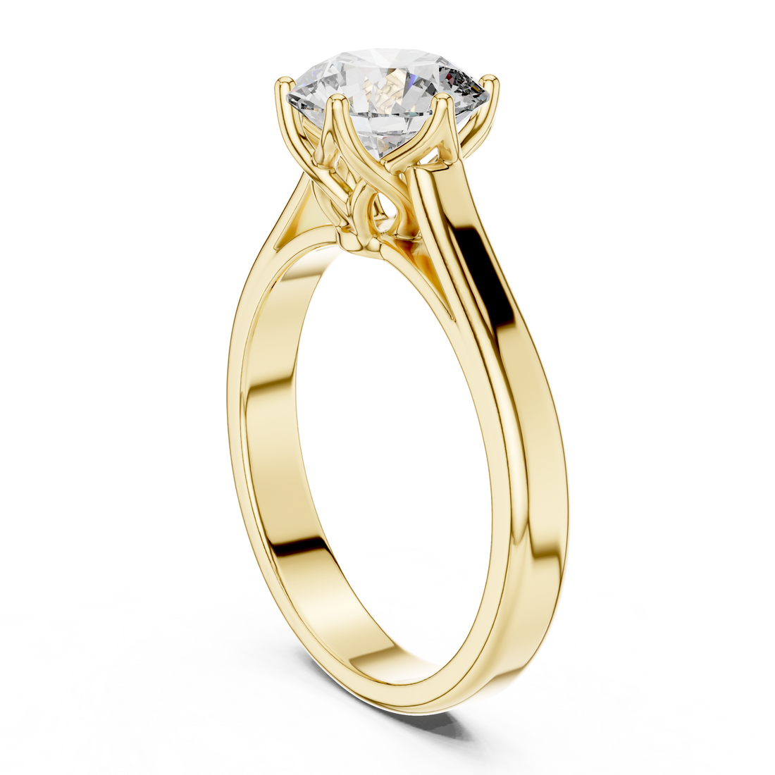 Classic Six-Prong Solitaire 1-Ct Round Diamond Ring in 14-KT White Gold
