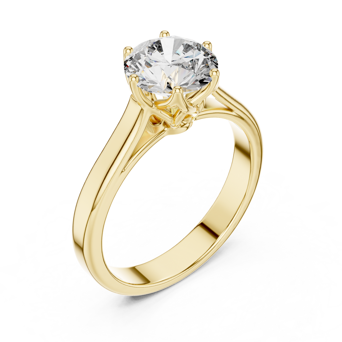 Classic Six-Prong Solitaire 1-Ct Round Diamond Ring in 14-KT White Gold