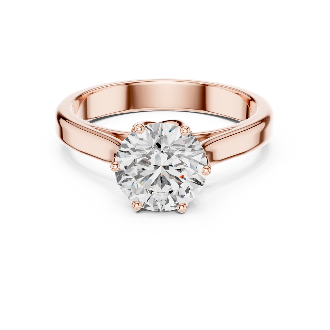 Classic Six-Prong Solitaire 1-Ct Round Diamond Ring in 14-KT White Gold