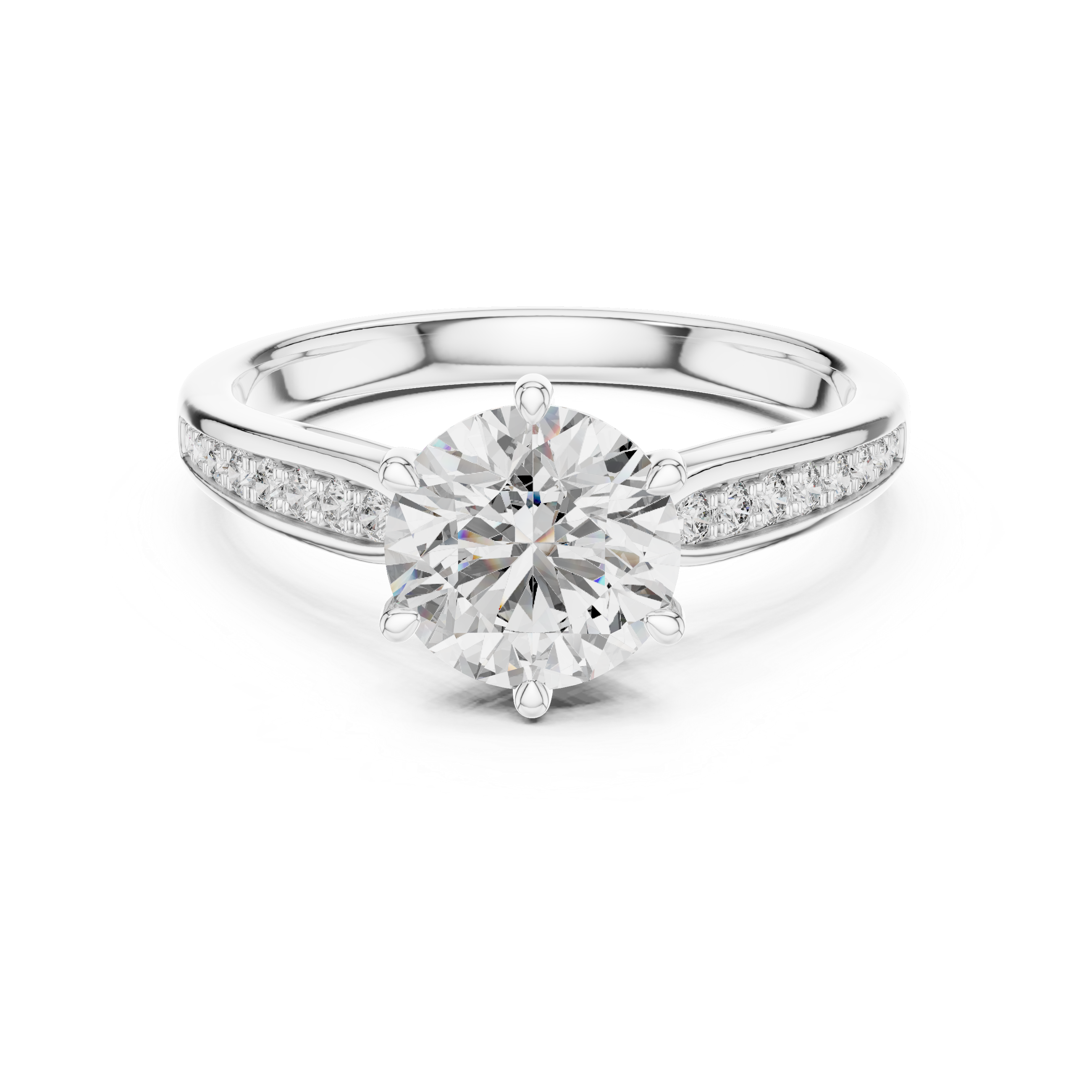 Diamond ring with a white background