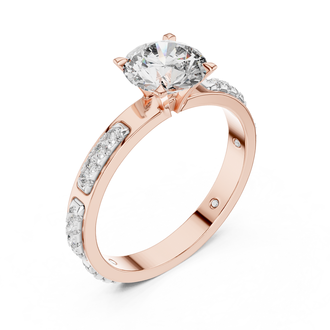 Starlight Crest 1-Ct Round Diamond Ring in 14-KT White Gold