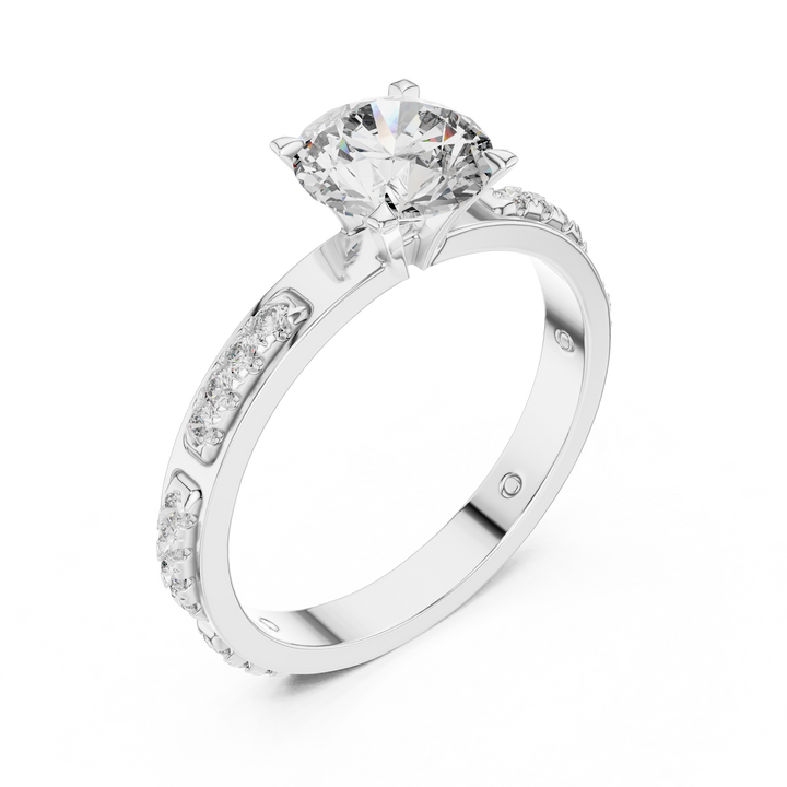 Starlight Crest 1-Ct Round Diamond Ring in 14-KT White Gold