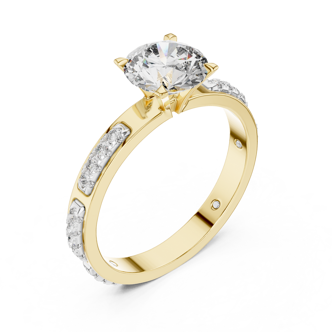 Starlight Crest 1-Ct Round Diamond Ring in 14-KT White Gold