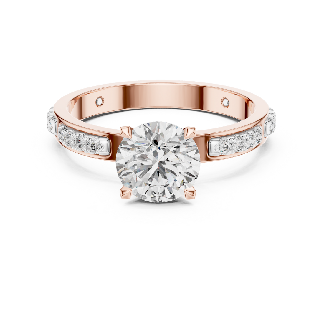 Starlight Crest 1-Ct Round Diamond Ring in 14-KT White Gold
