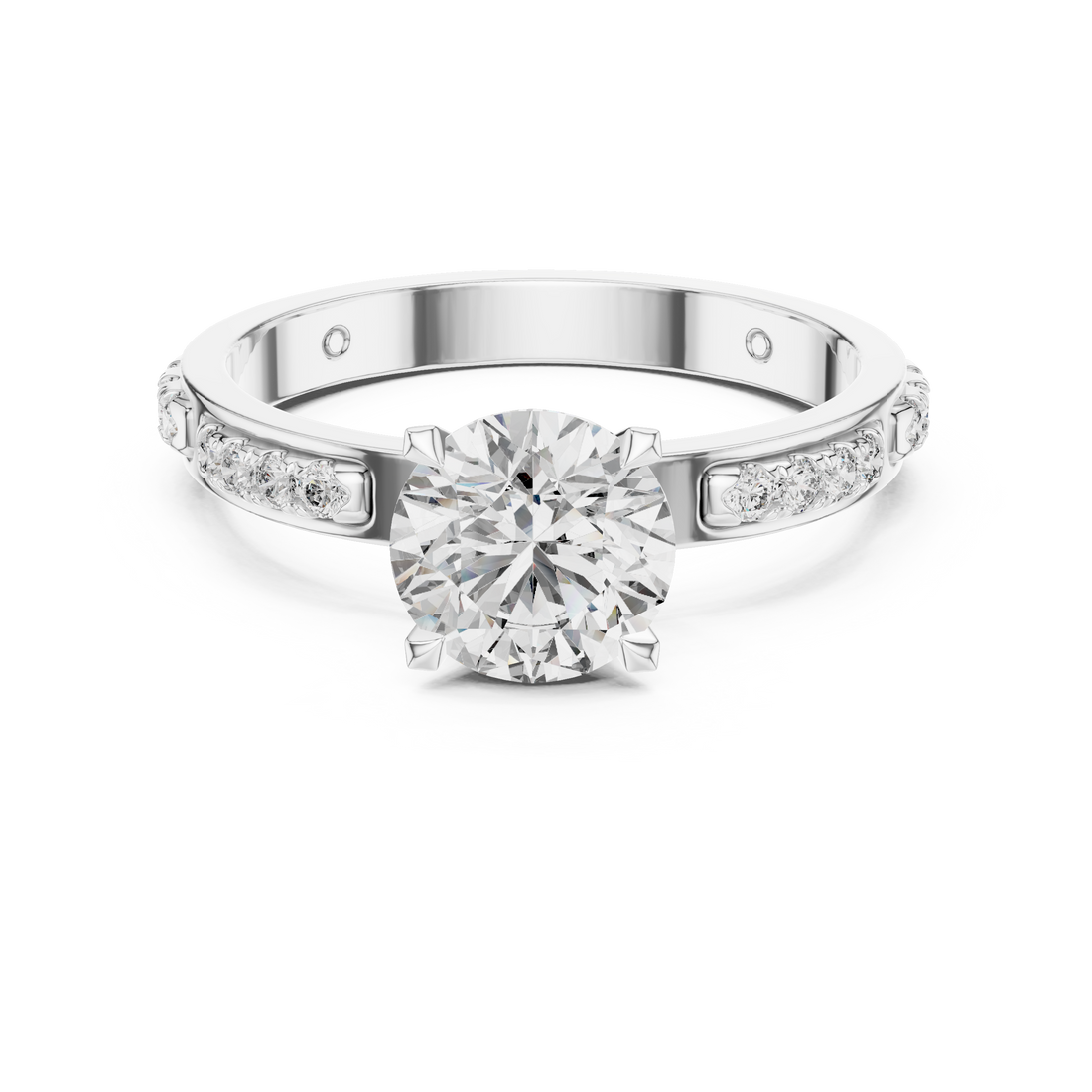 Starlight Crest 1-Ct Round Diamond Ring in 14-KT White Gold