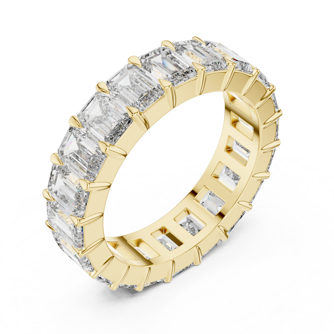 Emerald-Cut 0.25-Ct Diamond Eternity Ring in 14-KT White Gold