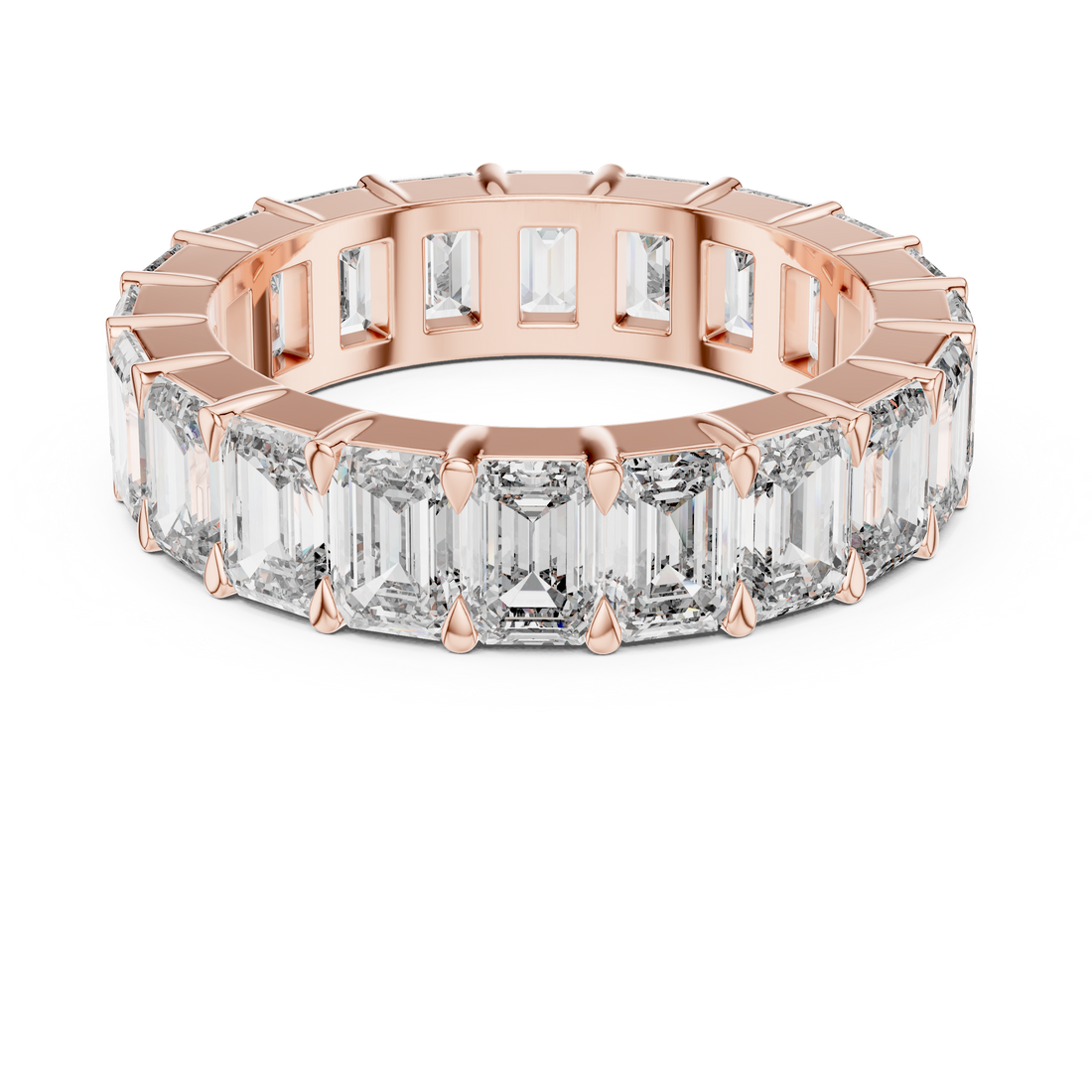 Emerald-Cut 0.25-Ct Diamond Eternity Ring in 14-KT White Gold