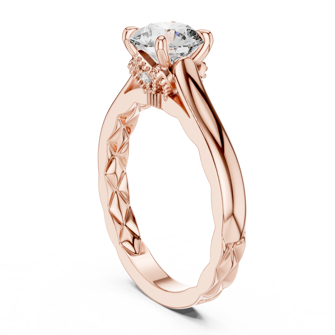 Twist Crown Solitaire 1-Ct Diamond Ring in 14-KT White Gold