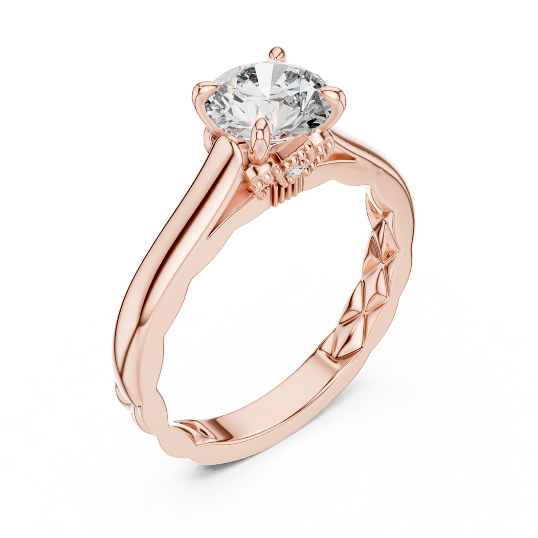 Twist Crown Solitaire 1-Ct Diamond Ring in 14-KT White Gold
