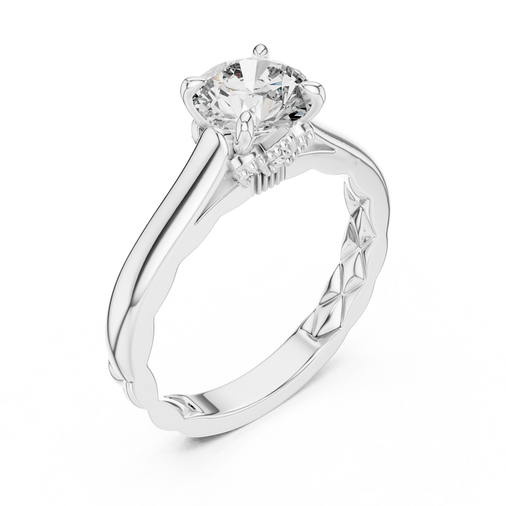 Twist Crown Solitaire 1-Ct Diamond Ring in 14-KT White Gold