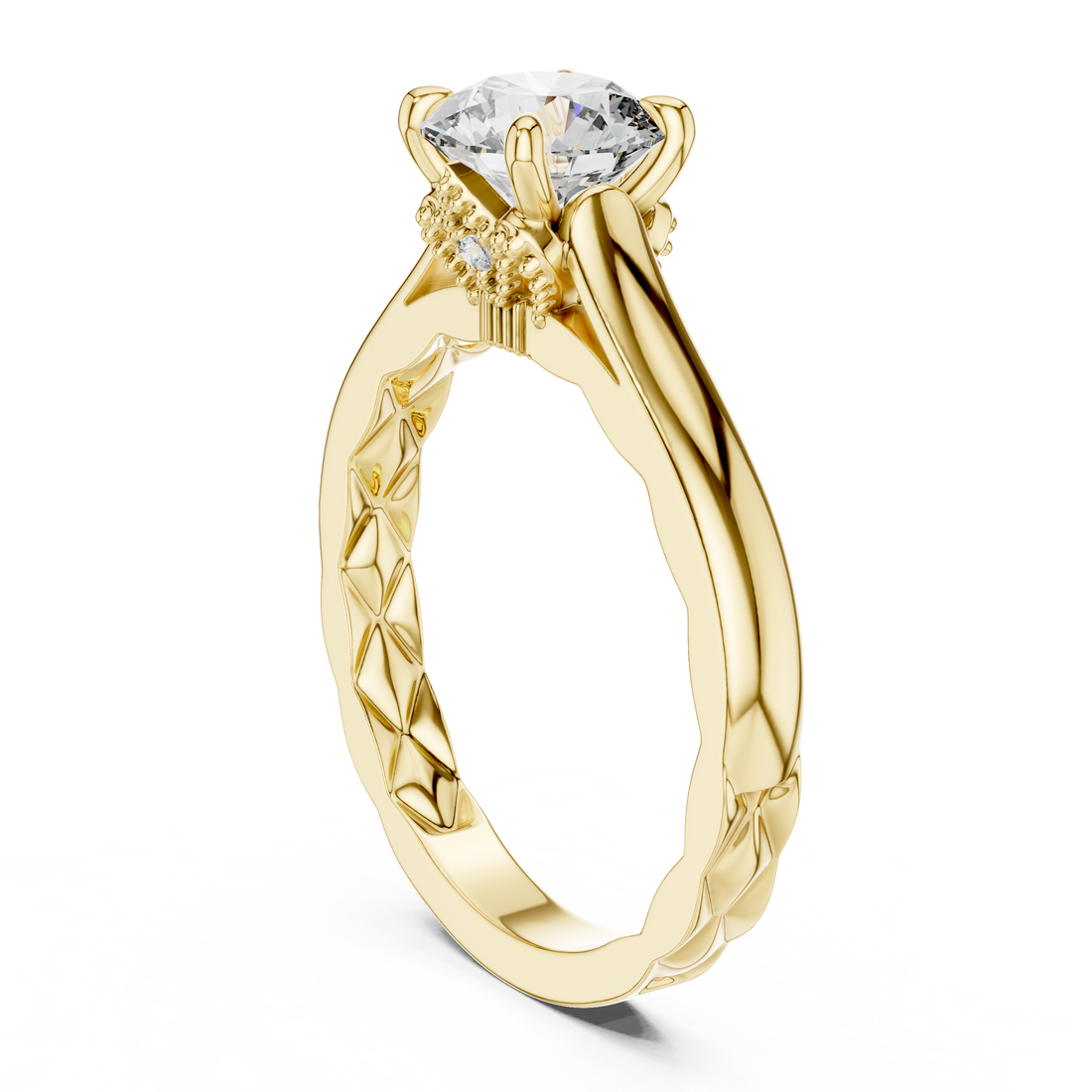 Twist Crown Solitaire 1-Ct Diamond Ring in 14-KT White Gold