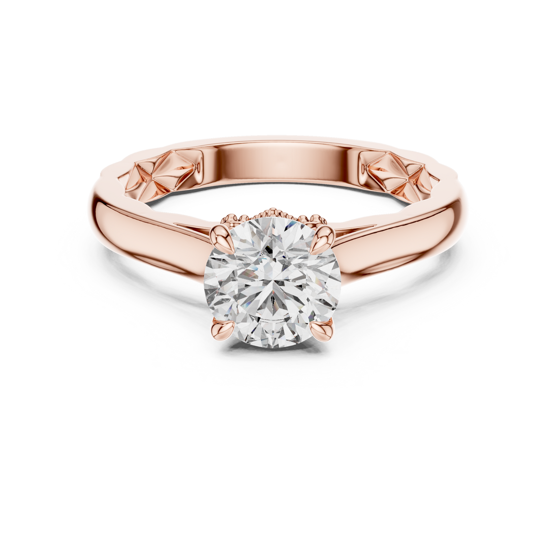 Twist Crown Solitaire 1-Ct Diamond Ring in 14-KT White Gold