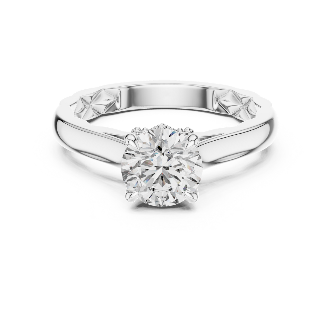 Twist Crown Solitaire 1-Ct Diamond Ring in 14-KT White Gold