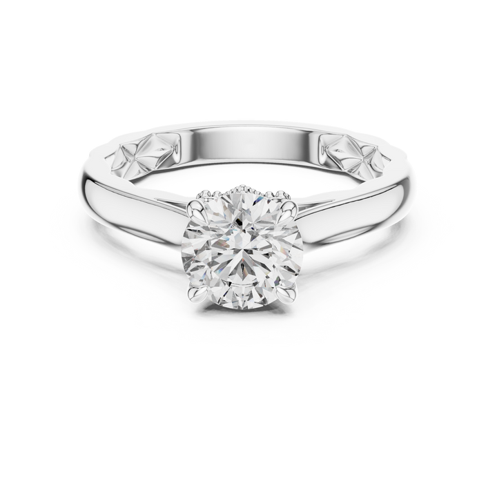 Twist Crown Solitaire 1-Ct Diamond Ring in 14-KT White Gold