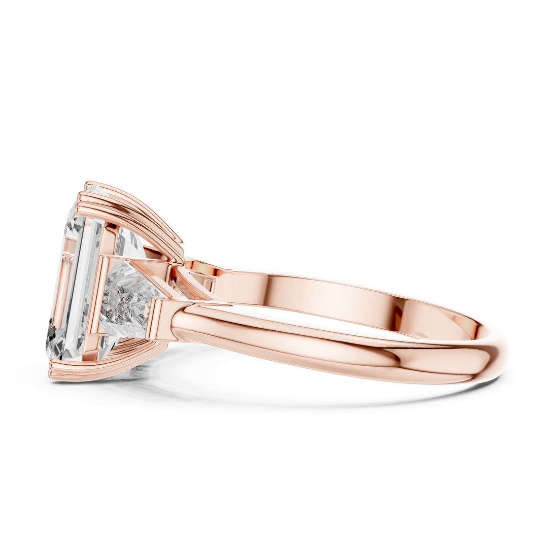 Classic Three-Stone 2.75-Ct Emerald-cut Diamond Ring in 14-KT White Gold