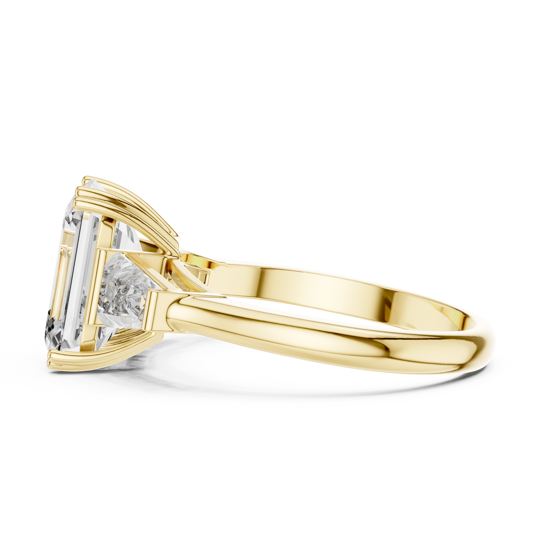 Classic Three-Stone 2.75-Ct Emerald-cut Diamond Ring in 14-KT White Gold