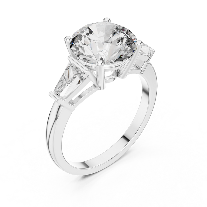 Modern Elegance 3-Ct Three-Stone Diamond Ring in 14-KT White Gold