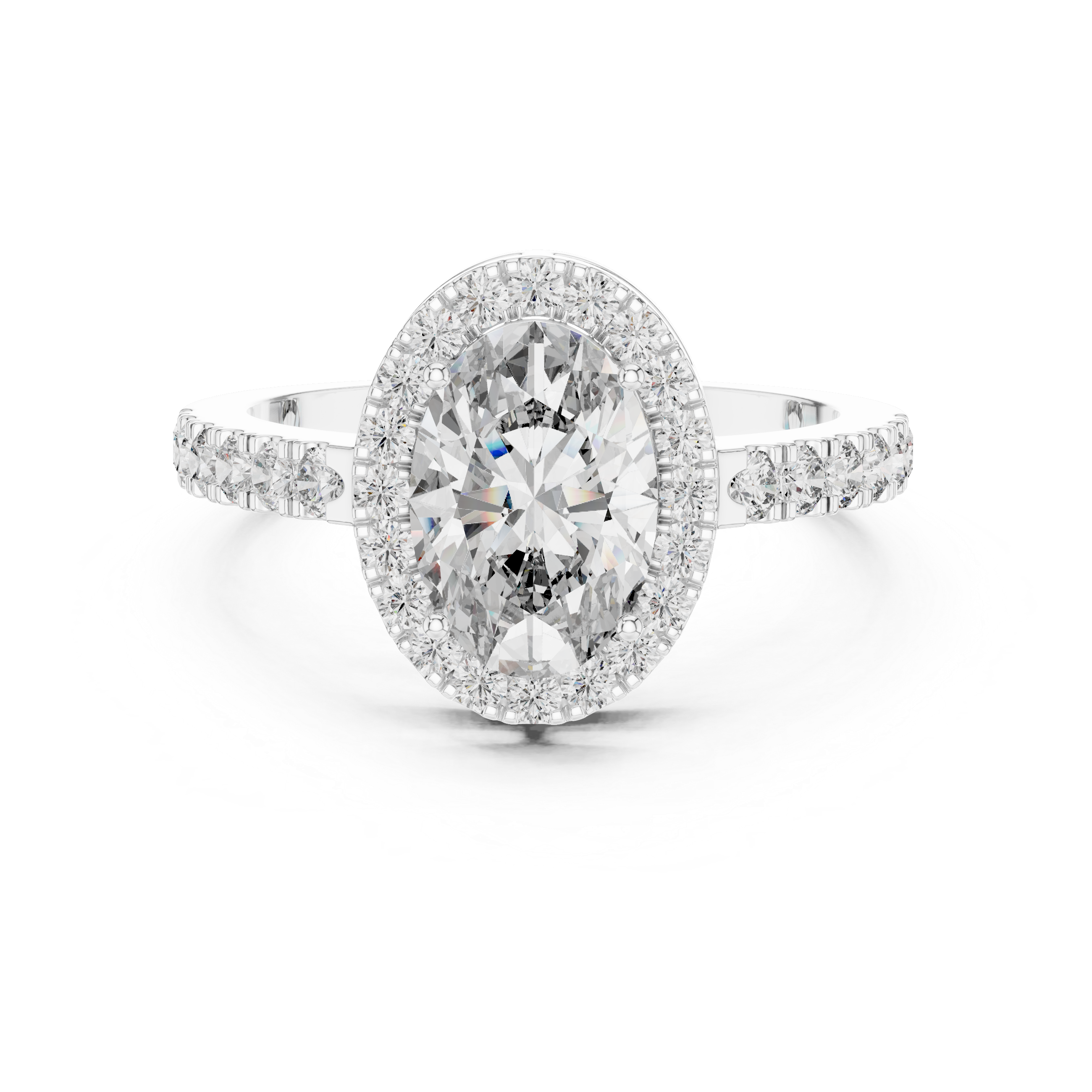 Diamond ring with a white background