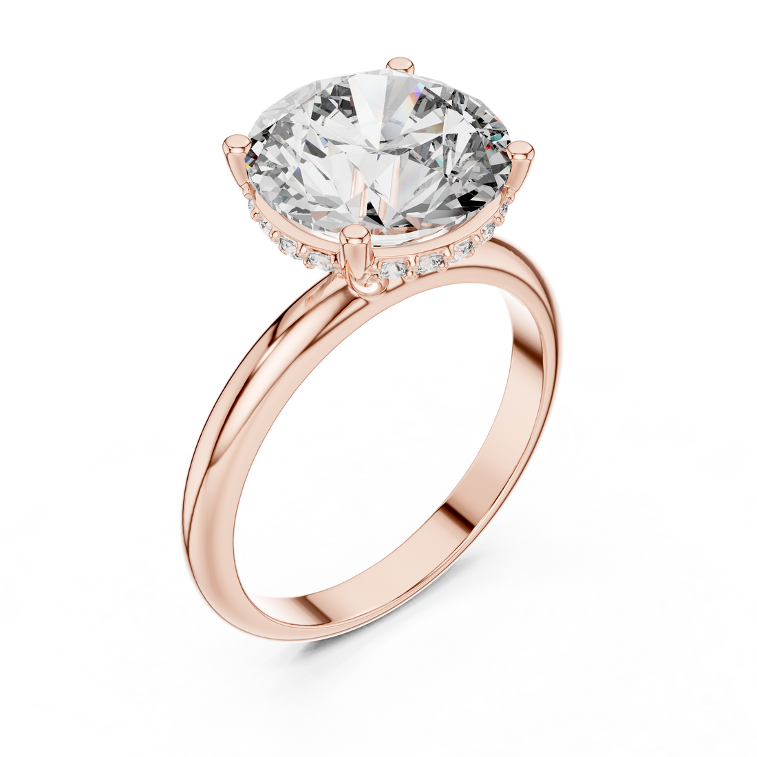Serenity Shine Solitaire 4-Ct. Round Diamond Ring in 14-KT White Gold