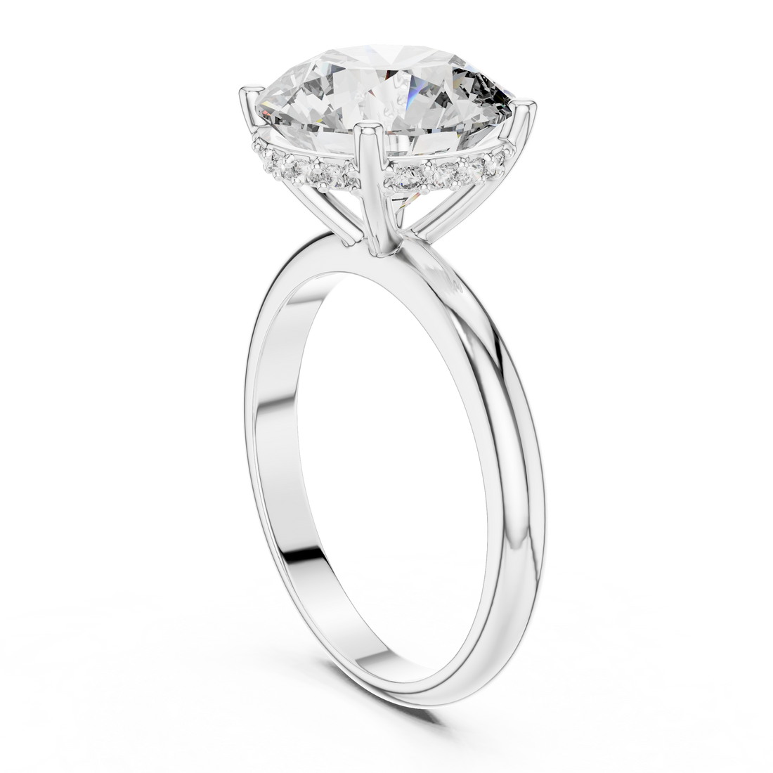 Serenity Shine Solitaire 4-Ct. Round Diamond Ring in 14-KT White Gold