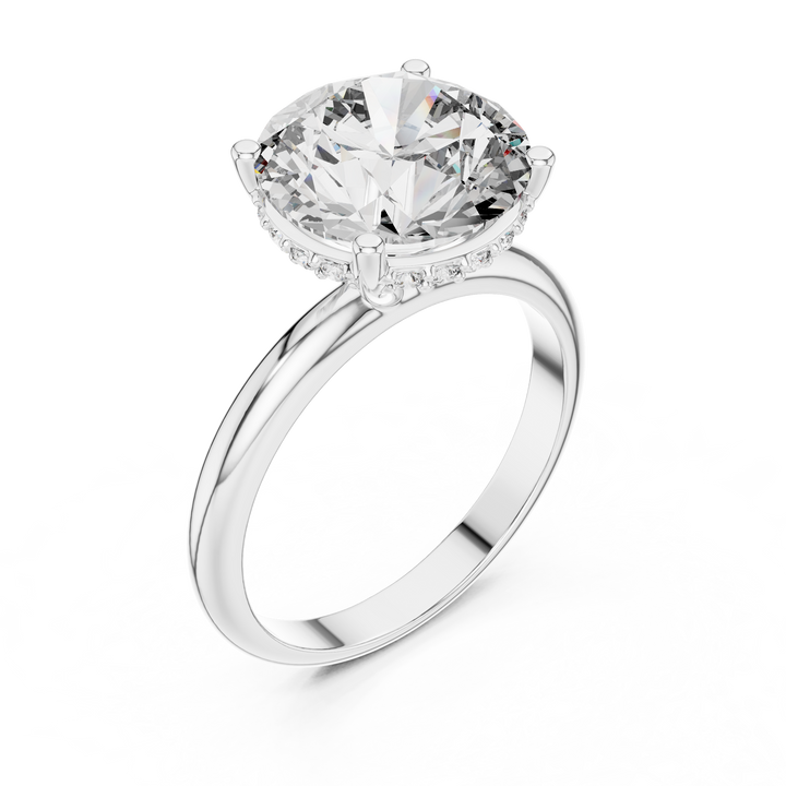 Serenity Shine Solitaire 4-Ct. Round Diamond Ring in 14-KT White Gold
