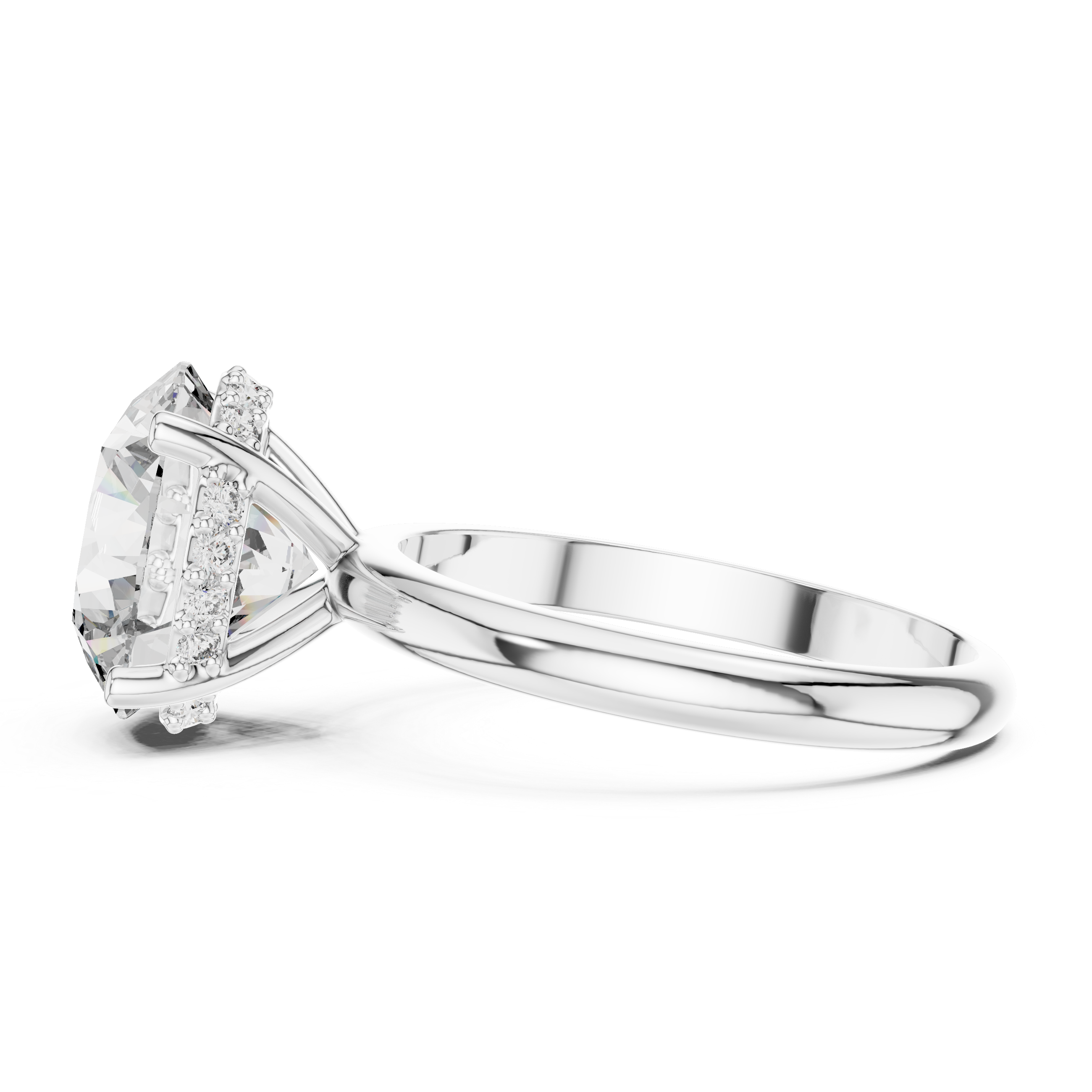 Diamond ring with a white background