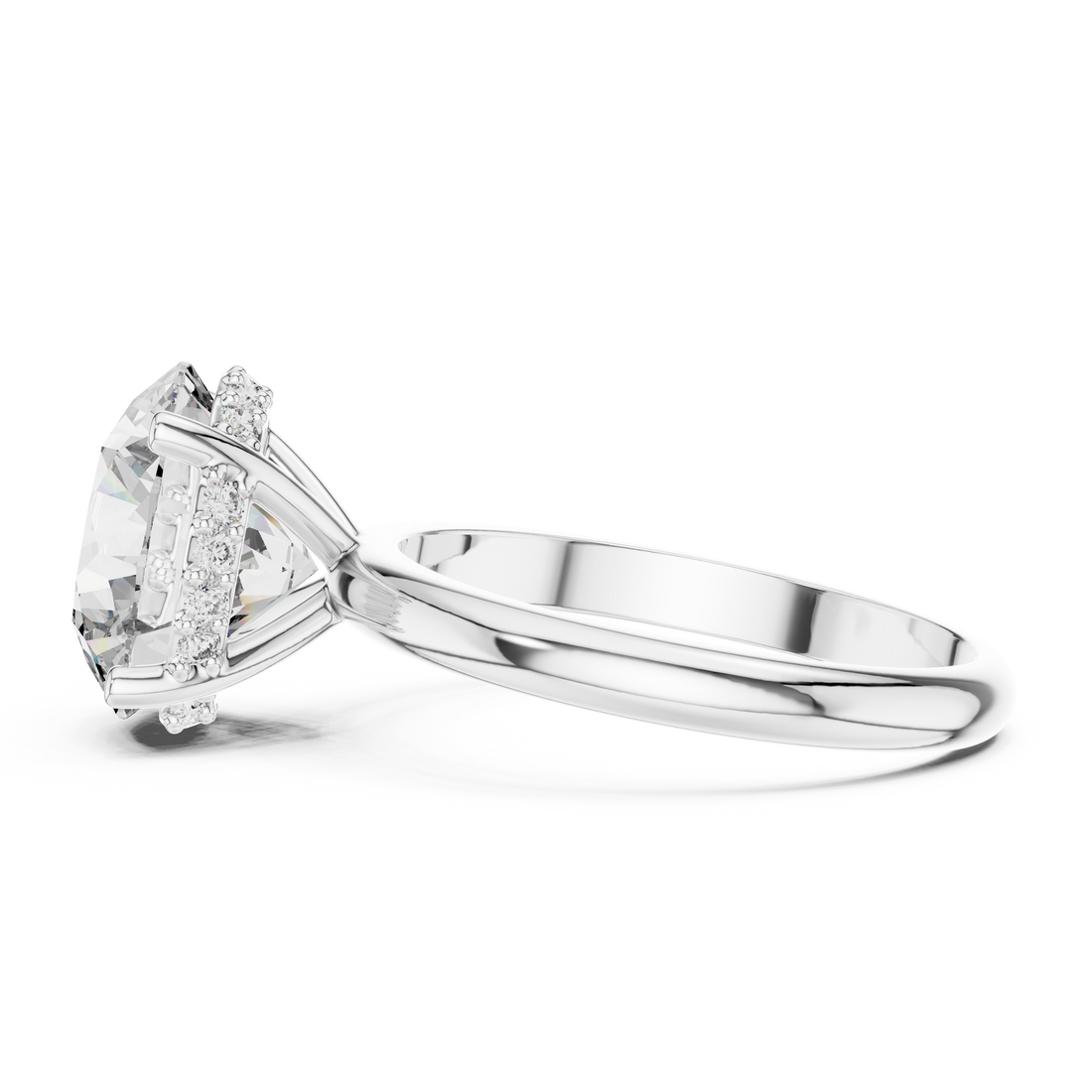 Serenity Shine Solitaire 4-Ct. Round Diamond Ring in 14-KT White Gold