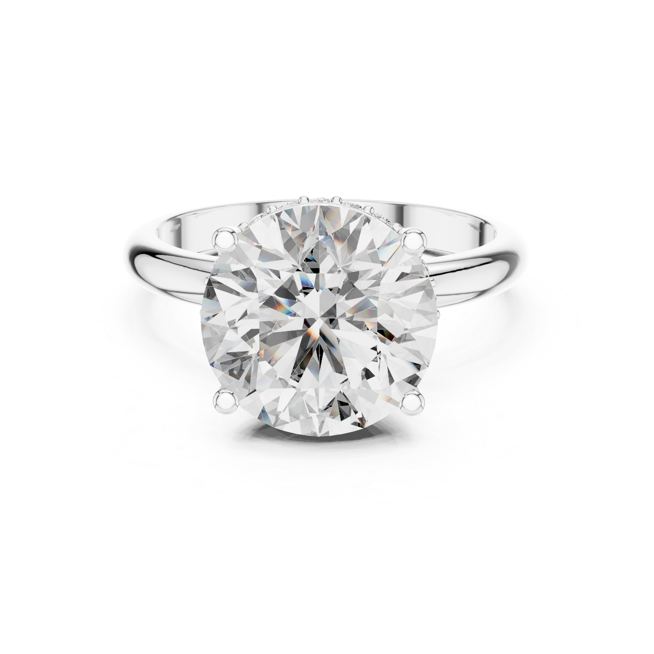 Diamond ring on a white background