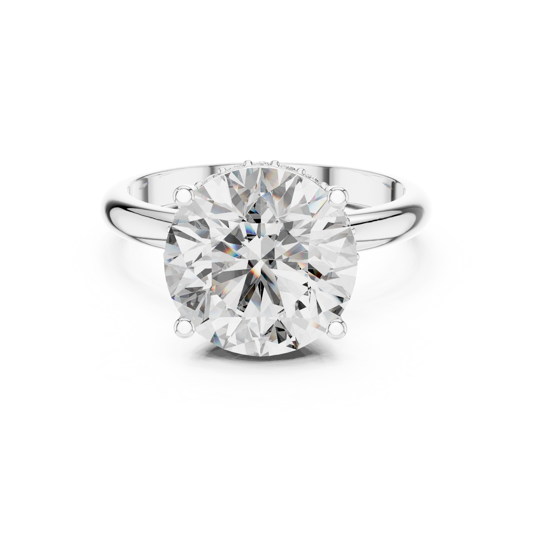 Serenity Shine Solitaire 4-Ct. Round Diamond Ring in 14-KT White Gold
