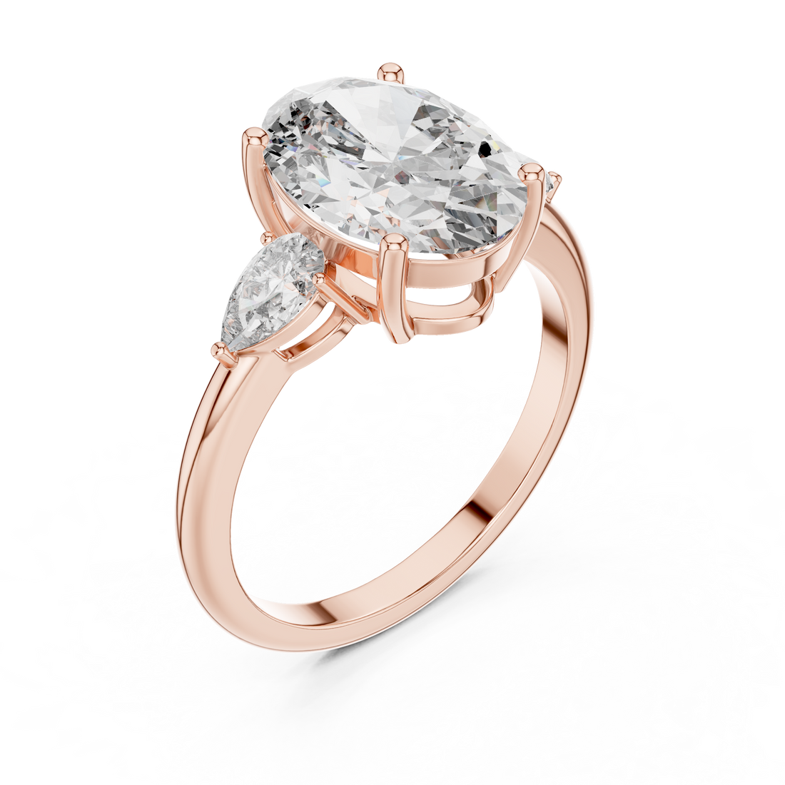 2.75-Ct Oval-Cut Diamond Three-Stone Ring in 14-KT White Gold