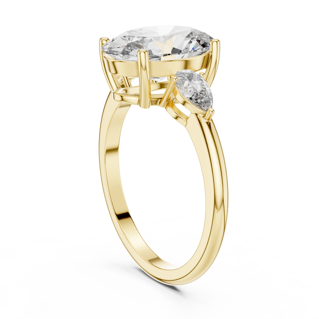 2.75-Ct Oval-Cut Diamond Three-Stone Ring in 14-KT White Gold