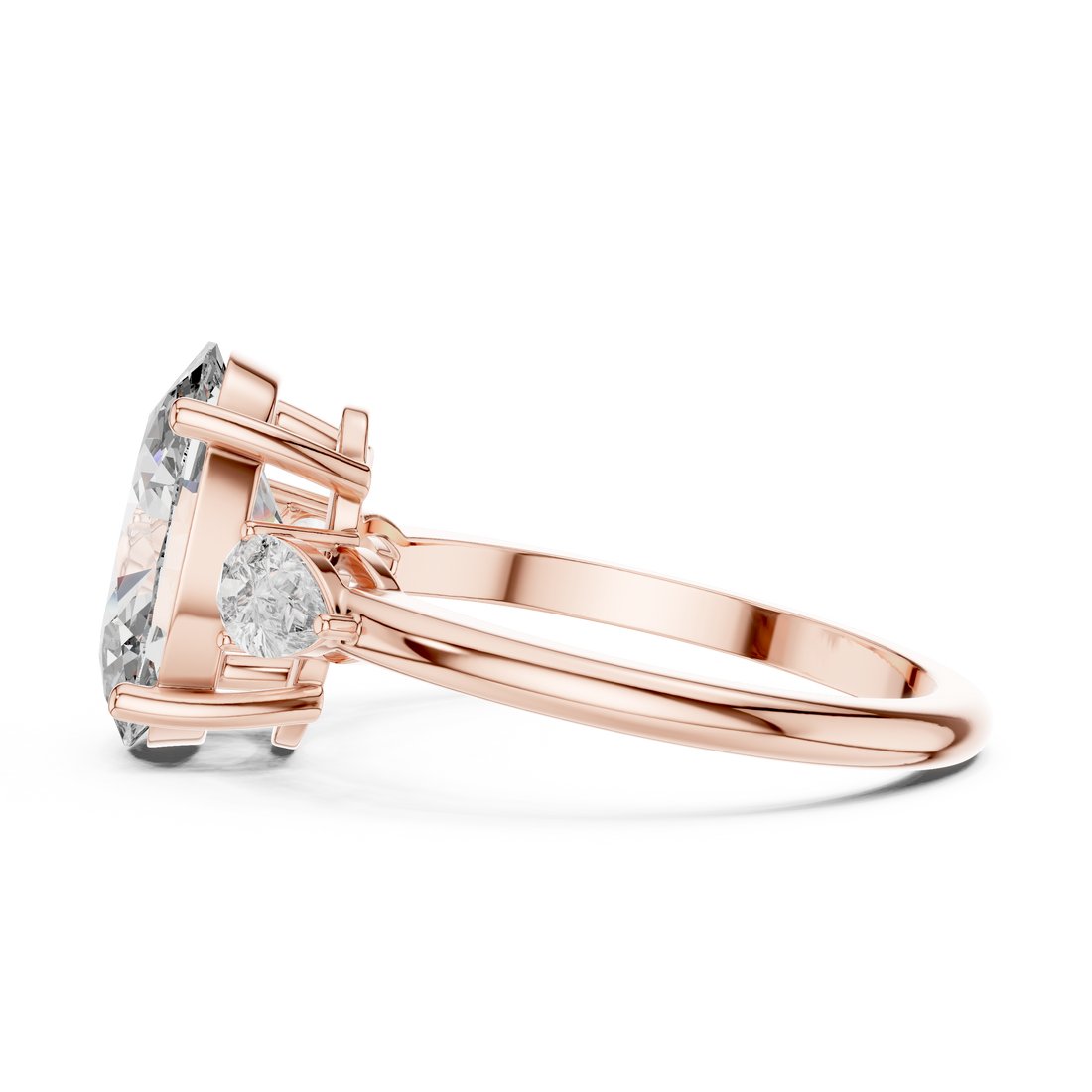2.75-Ct Oval-Cut Diamond Three-Stone Ring in 14-KT White Gold