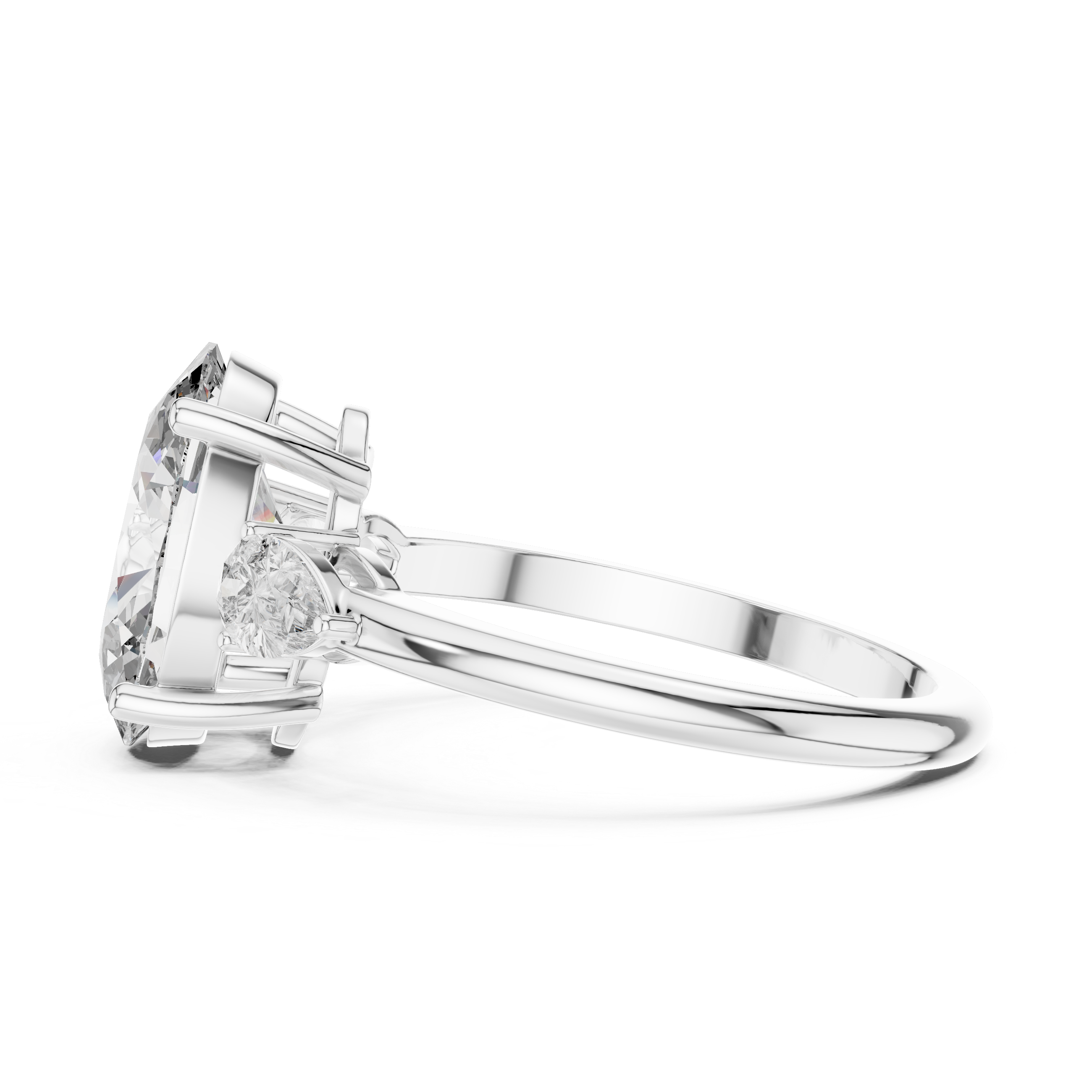 Diamond ring with a white background