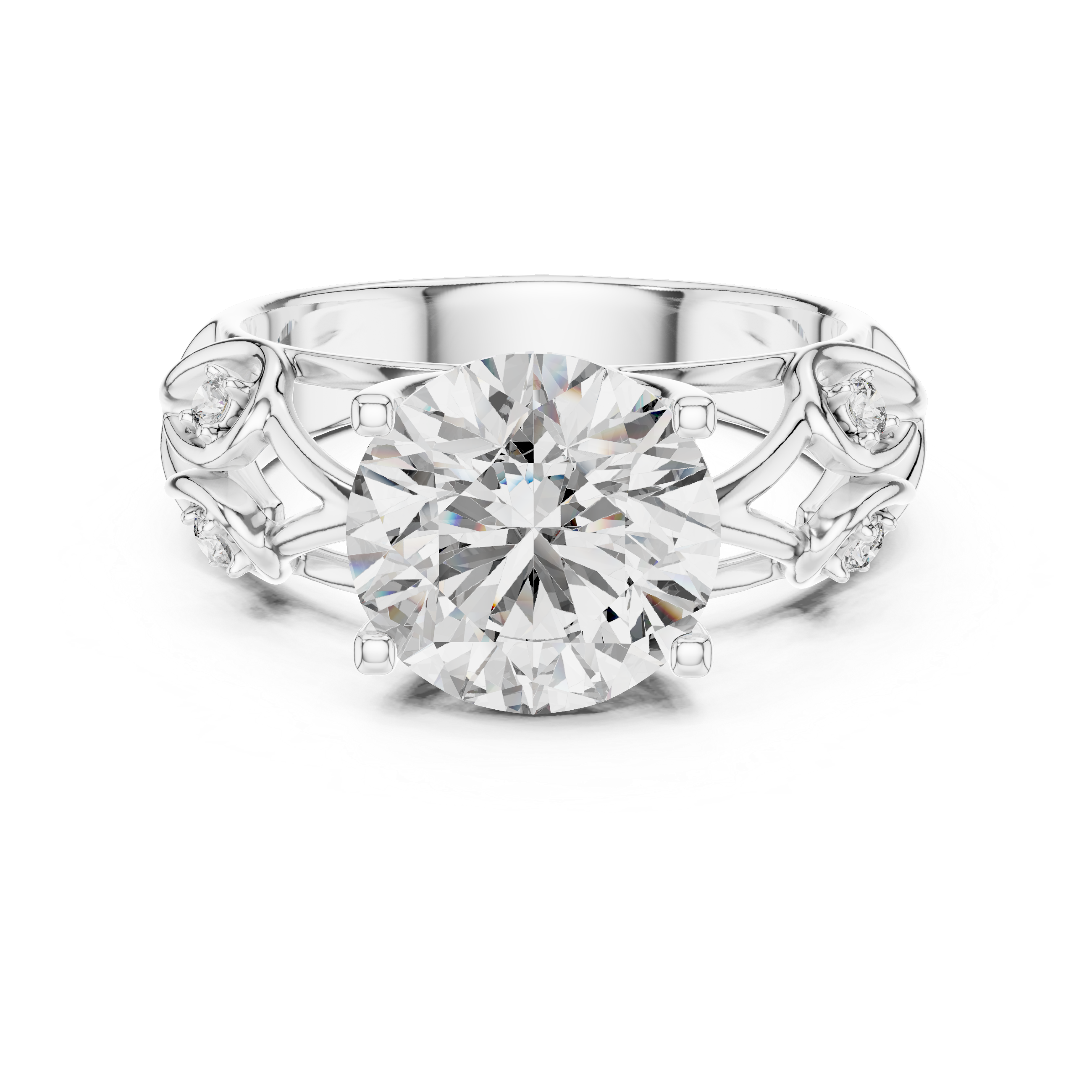 Diamond ring with a white background