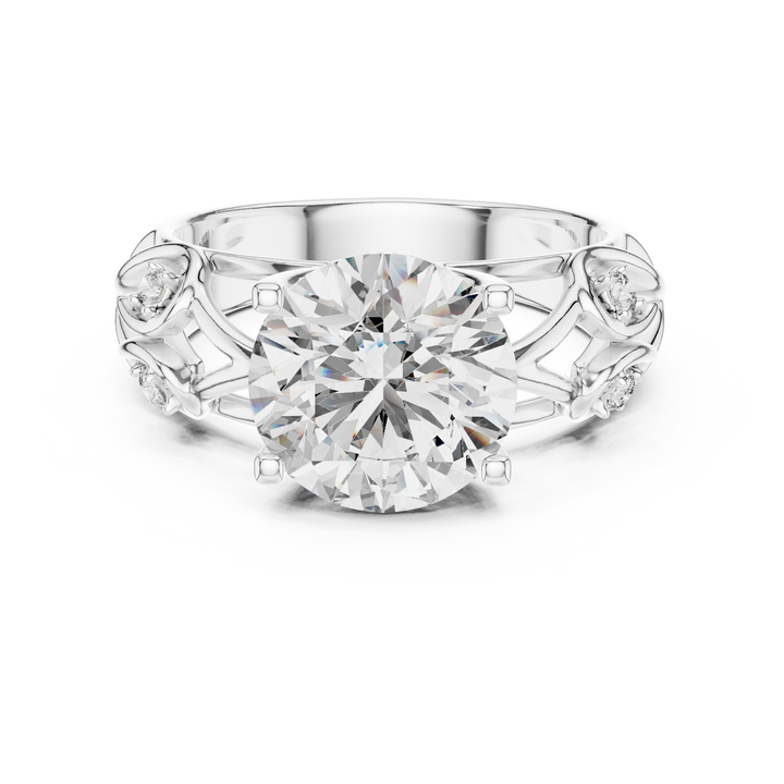 Enchanted Vine Solitaire 3.5-Ct Round Diamond Ring in 14-KT White Gold